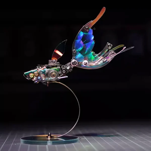 3D Metal Puzzle Flying Fish Model Mechanical Punk Marine Life DIY Assembly Model Kit for Adults Personalized Gift Toy Decoration