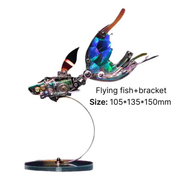 3D Metal Puzzle Flying Fish Model Mechanical Punk Marine Life DIY Assembly Model Kit for Adults Personalized Gift Toy Decoration - Image 5