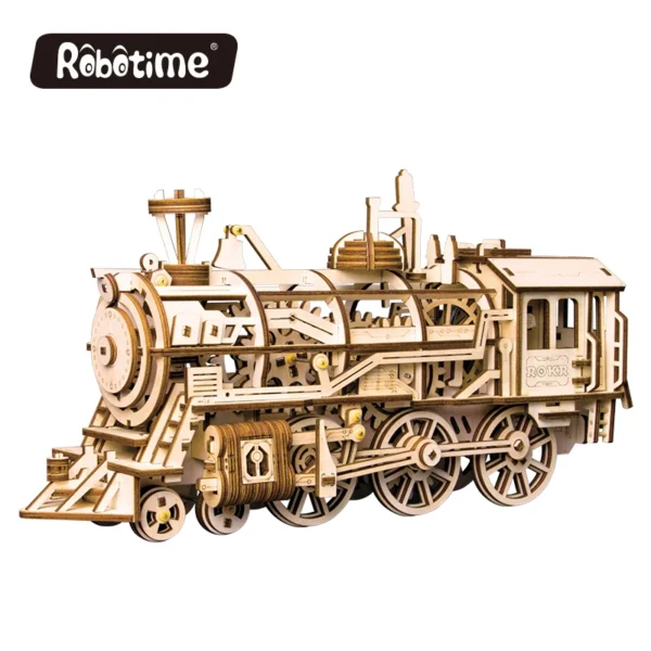 Robotime DIY 3D Wooden Mechanical Puzzle Model Building Kits Laser Cutting Action by Clockwork Gift Toys for Children LG/LK/AM - Image 2