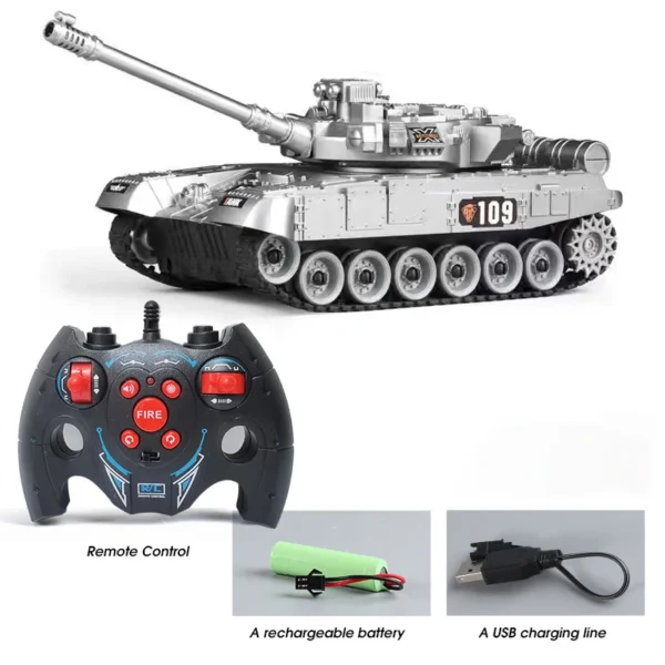 RC Tank Military War Battle United States M1 Leopard 2 Remote Control Electronic Toy Car Tactical Model Gifts for Boys Children - Image 5