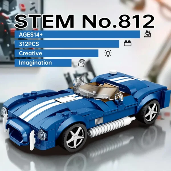 333PCS AC COBRA Car Building Block Set Creative City Vehicle Diy Car Model Bricks Desktop Display Toys For Kids Holiday Gifts - Image 4