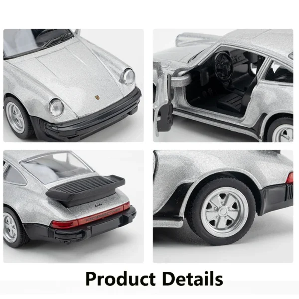 MAKEDA 1/36 Scale Porsche 911 Turbo Toy Car Model Alloy Diecast Retro Racing with Pull Back Scale Model for Boy Gift Collection - Image 5