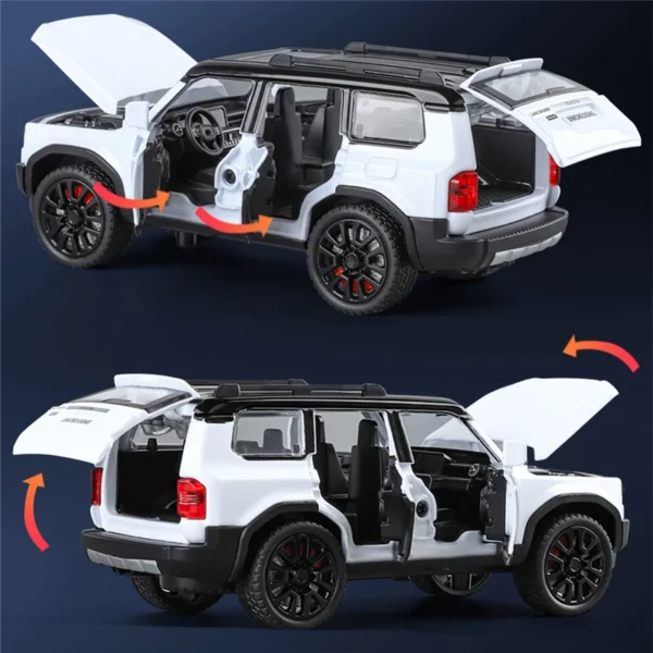 1/32 Toyota PRADO Land Cruiser Alloy Car Model Diecast Metal Off-road Vehicle Car Model Simulation Sound and Light Kids Toy Gift - Image 5