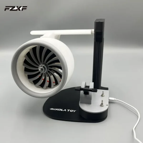 Turbofan Engine with Humidifying Spray Creative Aircraft Fan Model Toy Ornaments Red Tail Flame USB Cable - Image 3