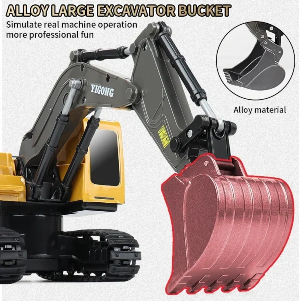 New 2.4G Remote Control Excavator Dump Truck RC Model Car Toy Professional Alloy Plastic Simulation Construction Vehicle for Kid - Image 2