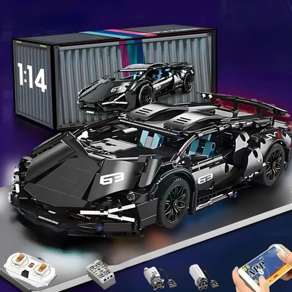 Technical Racing Sport Car Model Building Blocks technic adults 1:14 DIY Supercar Brick Puzzle Toys Kid Adult Gift（1280+granule） - Image 6