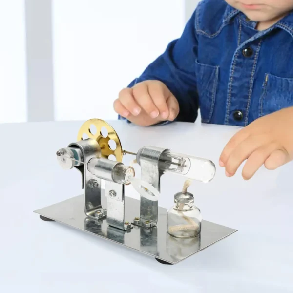 Hot Air Sterling Engine Model Steam Power Science Invention Toy Steam Heat Education Model Toy for Boys Girls Children Adults