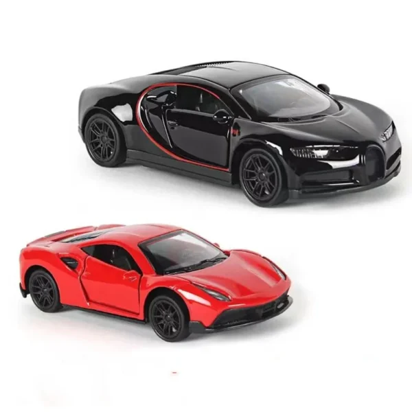 1:43 Diecast Alloy Car Model Metal Pull Back Simulation Car Toy Boy Sports Car Ornament with to Open the Door Toys for Kids - Image 2