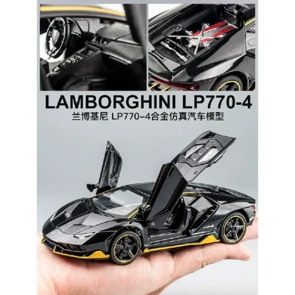 1:32 Lamborghinis LP770 LP750 Car Alloy Sports Car Model Diecast Sound Super Racing Lifting Tail Hot Car Wheel For Children Gift - Image 6