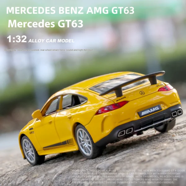 1:32 Mercedes Benz AMG GT63 Sports Car Alloy Diecast Car Model Sound Light Pull Back Toys Ornaments Gift For Children Collect - Image 4