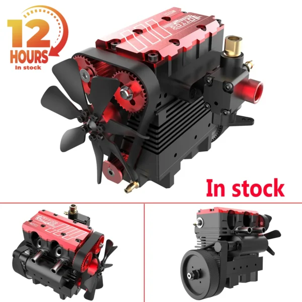 TOYAN FS-L200AC Engine Model 7cc Inline 2 Cylinders 4 Stroke Air Cooled Nitro Engine Model Kit - TOYAN & OTTO MOTOR Version