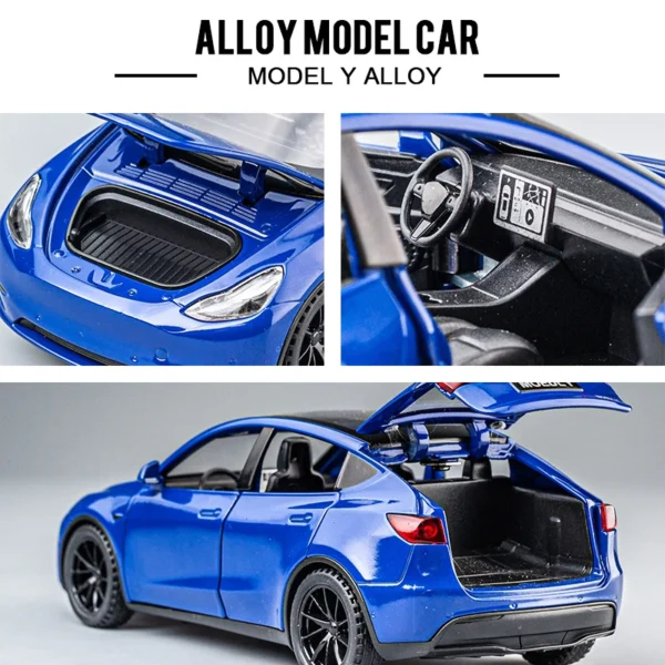 1:32 Tesla Model Y Alloy Car Model Diecast Metal Car Model Simulation Sound and Light Collection Childrens Toys Gift A963 - Image 2