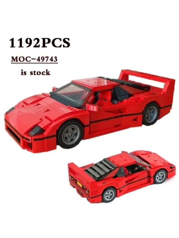 Classic Racing 10248 F40 Compatible MOC-49743 Sports Car 1192 PCS Splicing Assembly Building Block Toy Model DIY Kids Gift Gift - Image 2