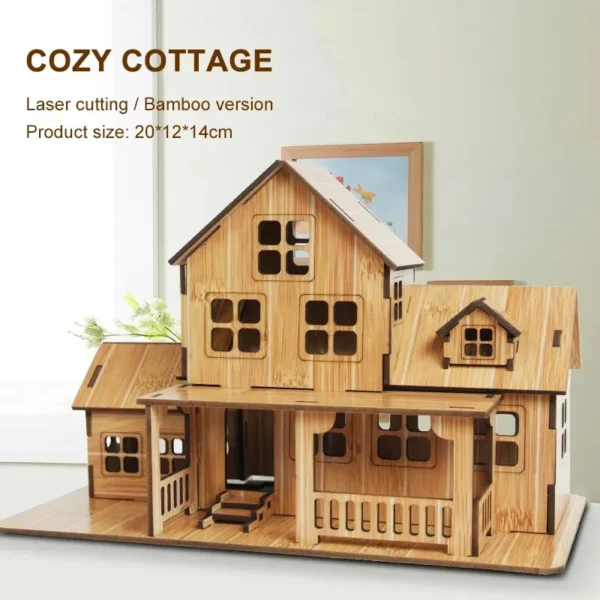 3D Wooden Puzzle Model GamesCozy Cottage DIY Handmade Mechanical wooden house for Kids Adult Kit Mechanical деревянный конструк - Image 2