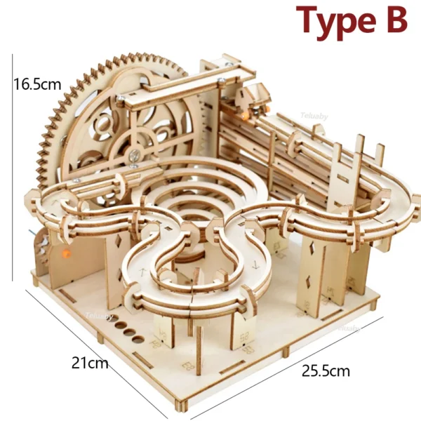 3d Wooden Puzzle Building Model Kits Marble Runs Mechanical Puzzles Self Assembly Toy STEAM Educational Toys for Kids Adult Gift - Image 6