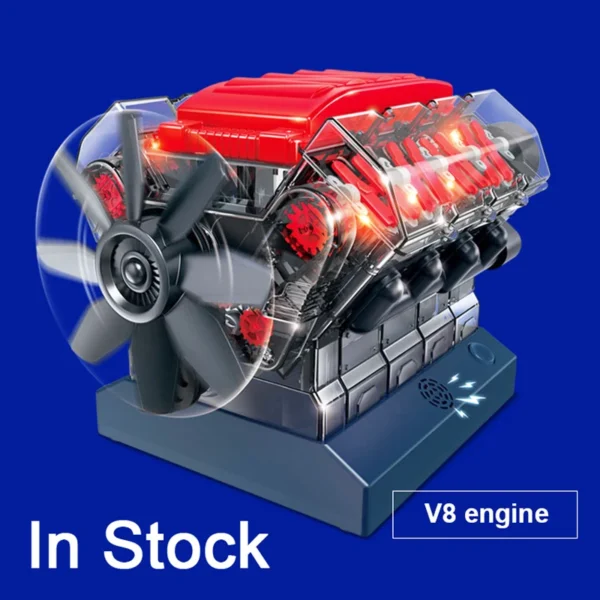 100+ Parts DIY V8 Engine Model KIT Assembled Four Cylinder Engine Model High-tech Educational Experiment Toy Gift - Image 2