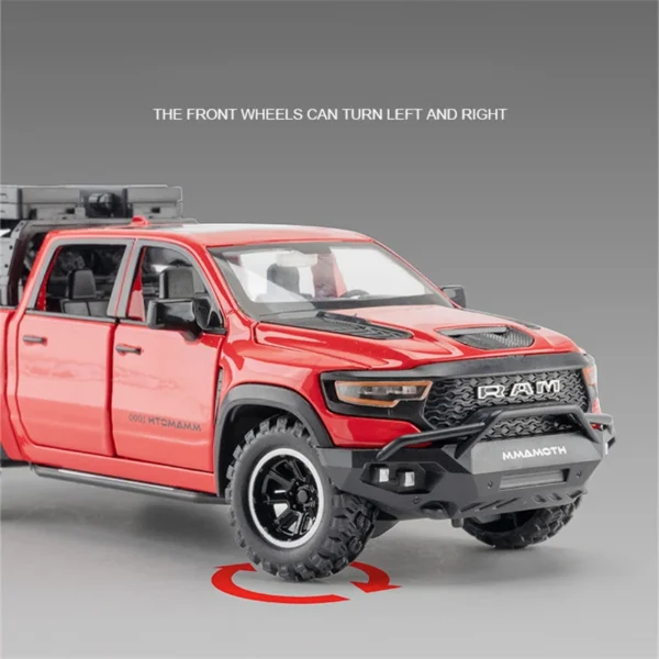 1:32 DODGE Mammoth 1000 TRX Alloy Pickup Car Model Diecast Metal Off-road Vehicle Model Sound and Light Simulation Kids Toy Gift - Image 4