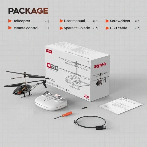 SYMA Remote Controlled Helicopter Q20 RC Aircraft with Altitude Hold, One Key take Off/Landing, 3.5 Channel, Gyro Stabilizer - Image 5