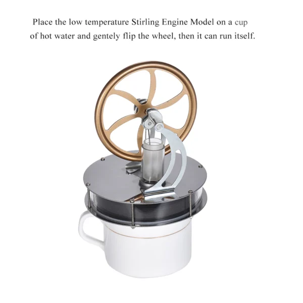 Kids Teachers Low Temperature Stirling Engine Motor Model Heat Steam Learning Education Tool to understand the working principle - Image 3