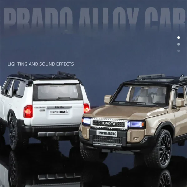 1/32 Toyota PRADO Land Cruiser Alloy Car Model Diecast Metal Off-road Vehicle Car Model Simulation Sound and Light Kids Toy Gift - Image 4