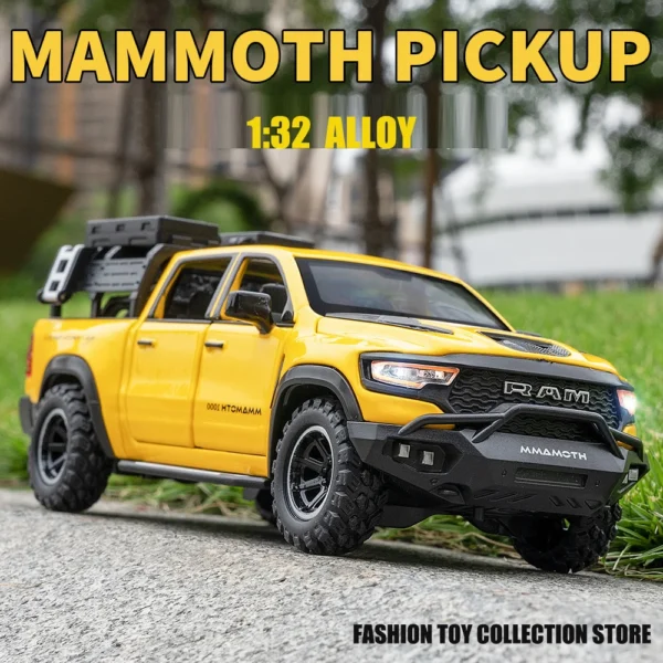 1: 32 MAMMOTH PICKUP Alloy Car Model Diecasts Toy With Sound and Light Vehicles Decoration Toys For Kids Gift