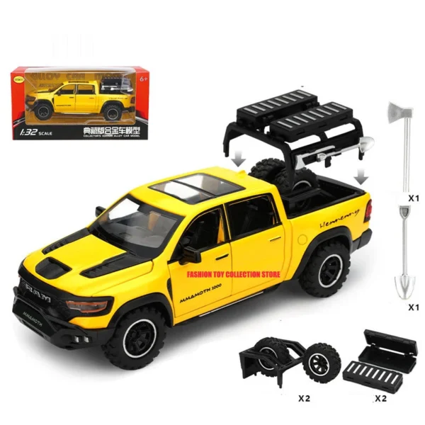 1: 32 MAMMOTH PICKUP Alloy Car Model Diecasts Toy With Sound and Light Vehicles Decoration Toys For Kids Gift - Image 6