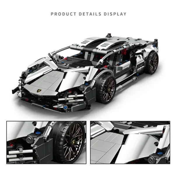 1280Pcs Lamborghinied Sports Car Building Blocks Bricks Toys Moc Model DIY Assemble Technical Speed Racing Vehicle for Kids Gift