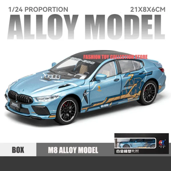 1:24 BWM M8 Fast & Furious Alloy Car Model Diecasts Toy With Sound and Light Vehicles Decoration Toys For Kids Gift - Image 6