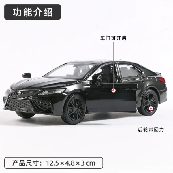 1:36 Toyota Camry XSE Toy Car Model For Children Diecast Vehicle Miniature Pull Back Collection Gift For Kid Boys ﻿D168 - Image 2