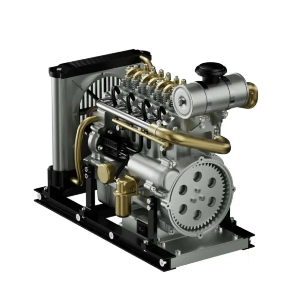 TECHING Mini Diesel Four-cylinder Mechanical Engine Model Can Start Metal Assembled Engine Model Toy Physics Experiment - Image 3