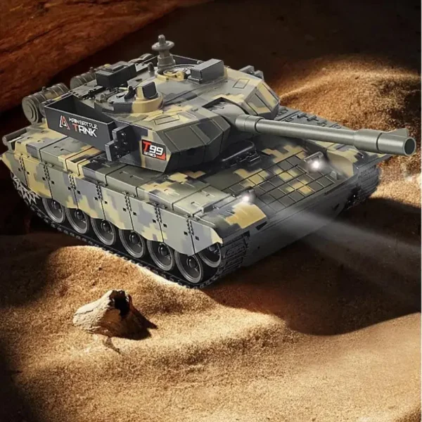 2.4G Remote Control Tracked Tank With Lights 5 11CH Remote Control Armored Vehicle Model Kids Toys Multiplayer Competition Game - Image 3