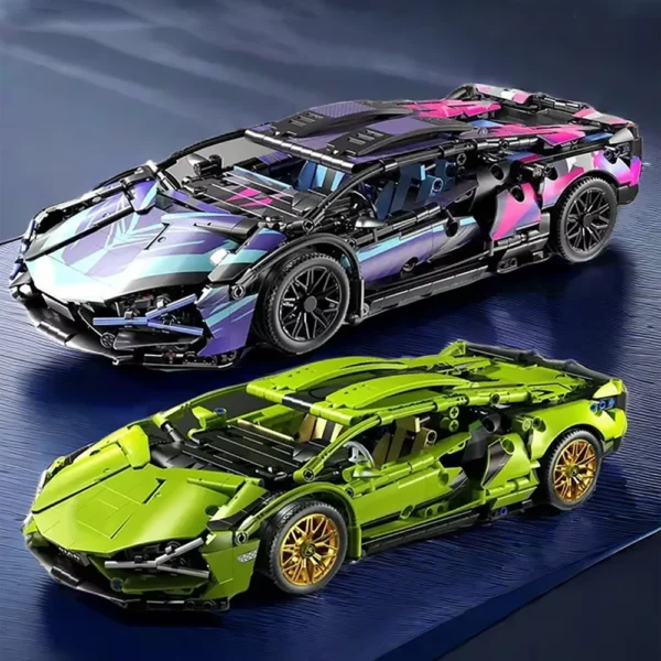 Technical Racing Sport Car 1280Pcs Model Building Blocks City Mechanical Speed Vehicle Supercar Brick DIY Toy Kids Birthday Gift - Image 2