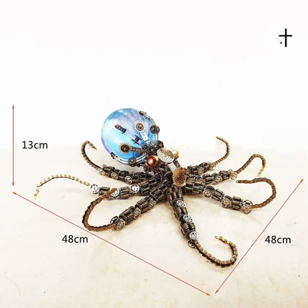 3D Metal Mechanical Octopus Model Kit with Colorful Lamp DIY Assembly Puzzle Models Ornaments Teens Adult Gift - 2400PCS+ - Image 6