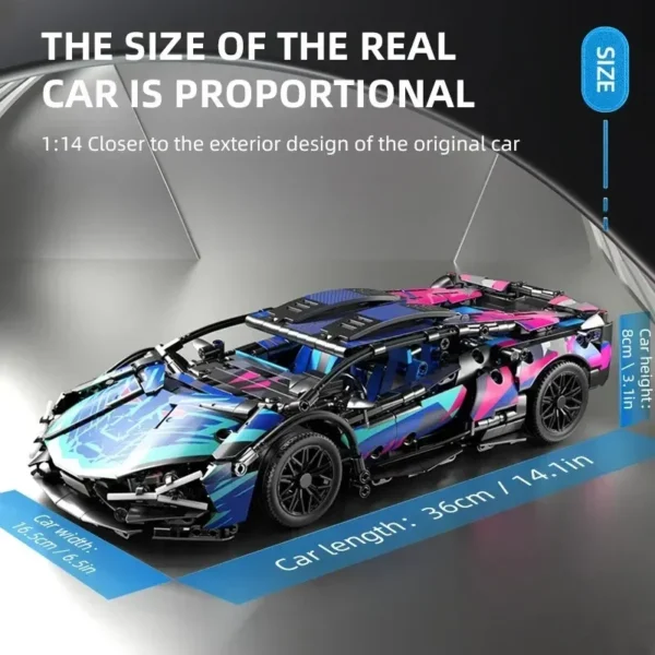 Technical Racing Sport Car 1280Pcs Model Building Blocks City Mechanical Speed Vehicle Supercar Brick DIY Toy Kids Birthday Gift - Image 6