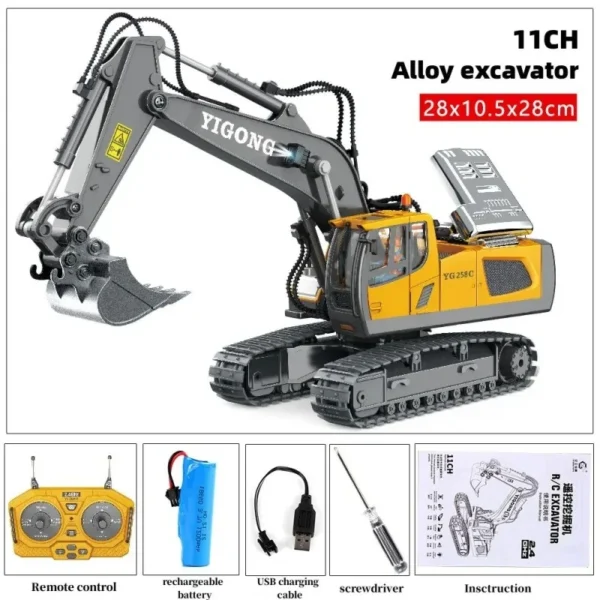 Children 2.4G Remote Control Excavator RC Model Car Toys Dump Truck Bulldozer Engineering Vehicle Christmas Birthday Gifts - Image 6