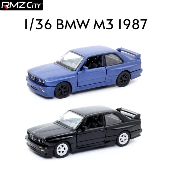 1/36 BMW M3 E30 1987 Classical Rally Toy Car Model For Children RMZ CiTY Diecast Metal Miniature Pull Back Collection Gift Kid