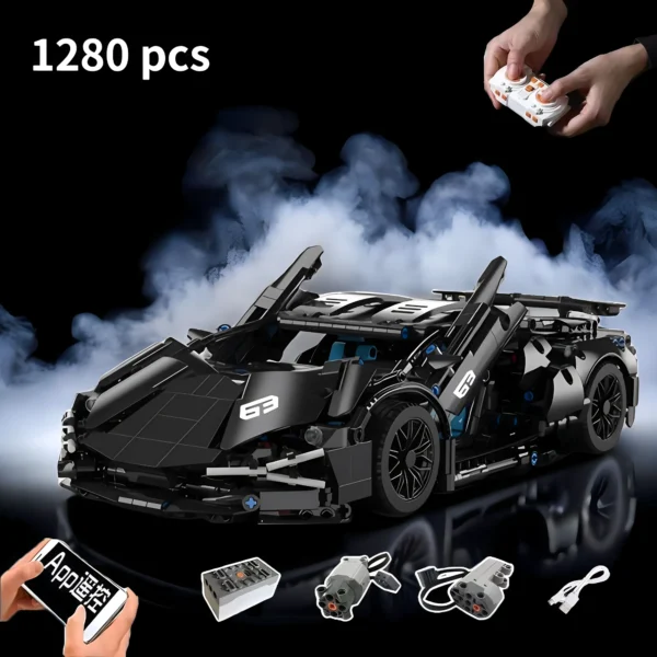 Technical Racing Sport Car Model Building Blocks technic adults 1:14 DIY Supercar Brick Puzzle Toys Kid Adult Gift（1280+granule） - Image 2