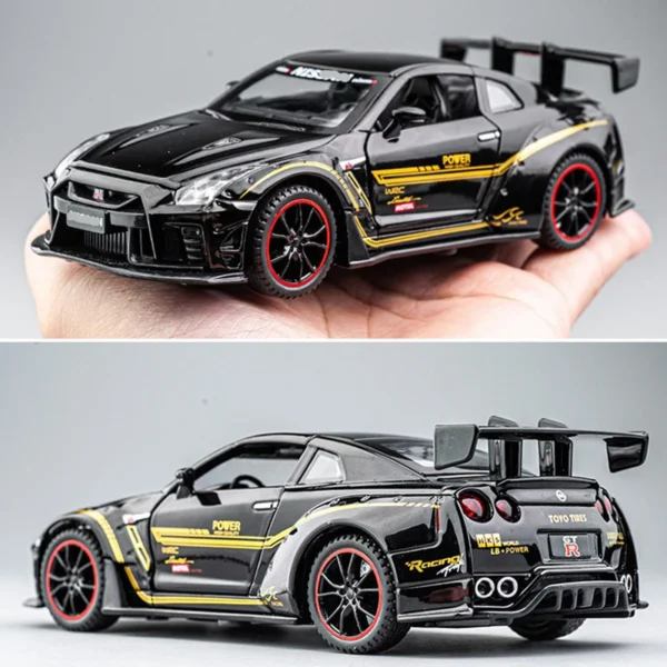 1: 32 Scale Sport Race Skyline R35 Toy Car Die Cast Metel Cars Pull Back Cars Toys with Sound and Light For Kids Gifts - Image 5