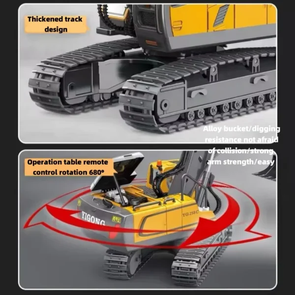 New 2.4G Remote Control Excavator Dump Truck RC Model Car Toy Professional Alloy Plastic Simulation Construction Vehicle for Kid - Image 5