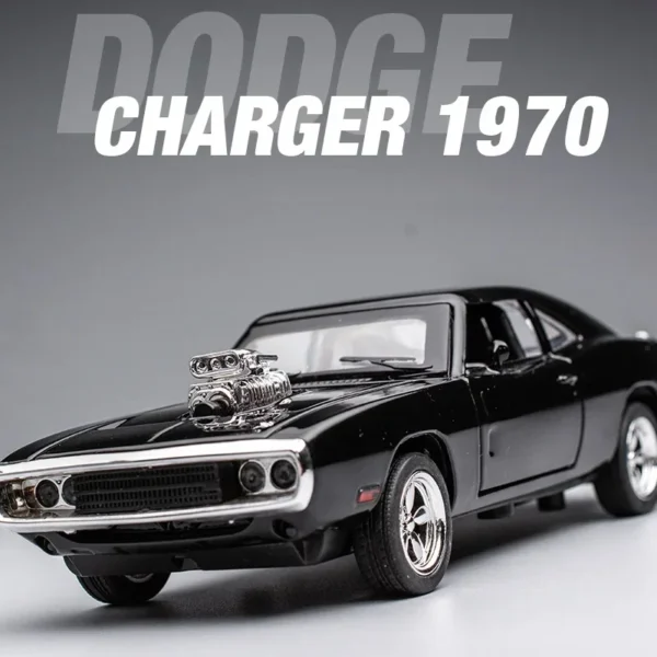 1:32 Simulation 1970 Dodge Charger Alloy Sports Car Model Sound Light Pull Back Luxury Car Children's Toy Gift Ornaments - Image 5