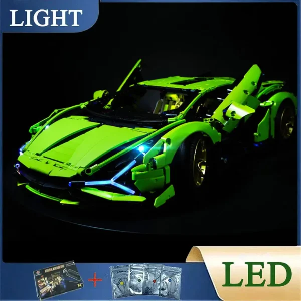 RC DIY LED Light Kit For LEGO 42115 SIAN FKP Super Sports Car Hypercar Building Block Set（Only LED Light,Without Blocks Model）