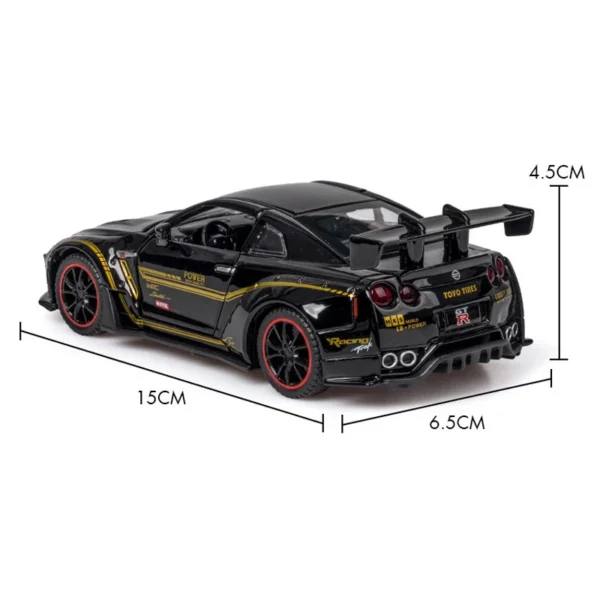 1: 32 Scale Sport Race Skyline R35 Toy Car Die Cast Metel Cars Pull Back Cars Toys with Sound and Light For Kids Gifts - Image 6