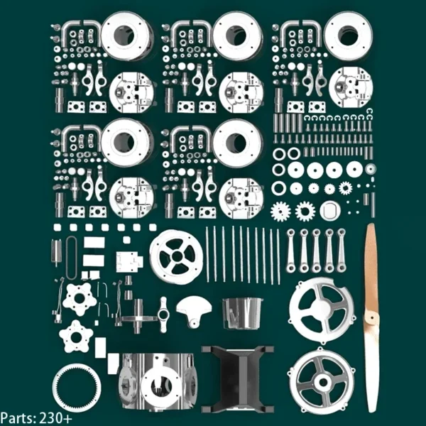 TECHING 1/6 Five Cylinder Radial Engine Model Full Metal DIY Engine Assembly Kit Model Toy - Image 6