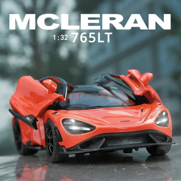 1:32 McLaren 765LT Sport Car Model Sound Light Children Diecast Toys Vehicles Boys Car Toy Gift Collective Voiture Miniature - Image 2