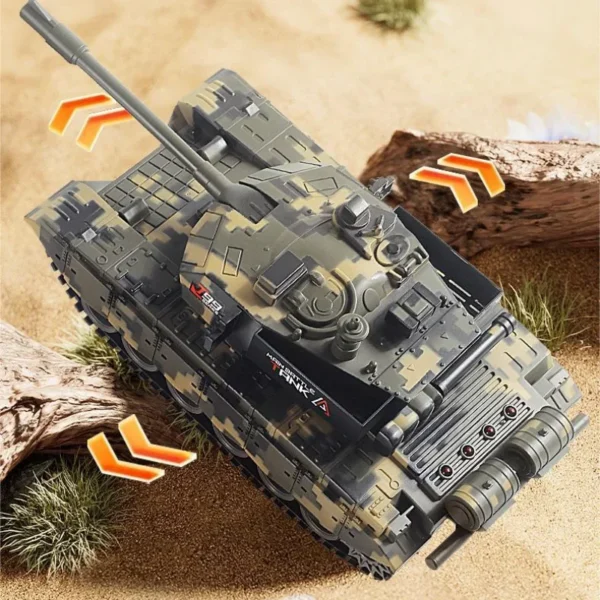 2.4G Remote Control Tracked Tank With Lights 5 11CH Remote Control Armored Vehicle Model Kids Toys Multiplayer Competition Game - Image 4