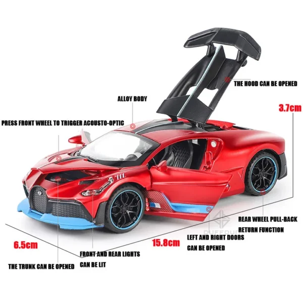 1/32 Alloy Diecasts Metal Toy Car Model Bugatti Divo Toy Vehicles Miniature Car Model With Light Toys For Boys Kids Christmas Gi - Image 3