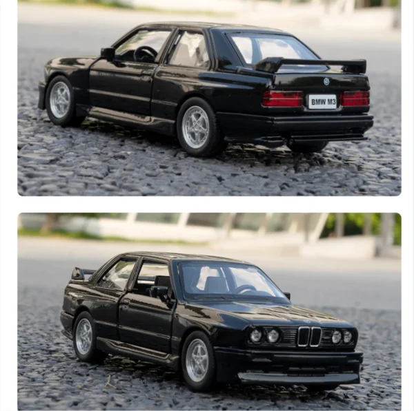 1/36 BMW M3 1987 Alloy Toys Car Model Metal Diecasts Toy Vehicles Authentic Exquisite Interior Pull Back 2 Door Opened Kids Gift - Image 3