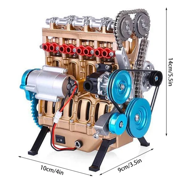 Assembly Car Mini Assemble Inline Four-Cylinder Engine Model Kit Toys For Adult Best Gift Education Engine Resin Ornaments - Image 2