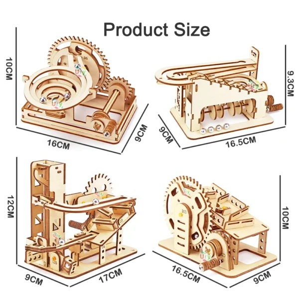 Ury 3D Wooden Puzzle Mini Marble Run Set DIY Mechanical Track Manual Model Building Block Kits Assembly Toy Gift for Teens Adult - Image 2