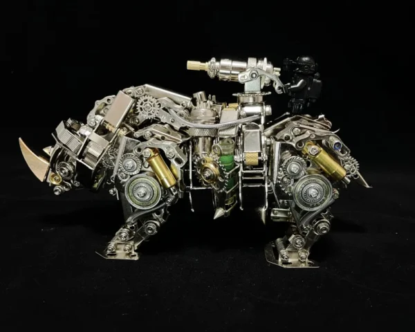 Mechanical Rhinoceros Metal Assembly DIY Assembly Kit 3D Metal Puzzle Animal Model Kit Puzzles Toy children Men Gift - Image 2